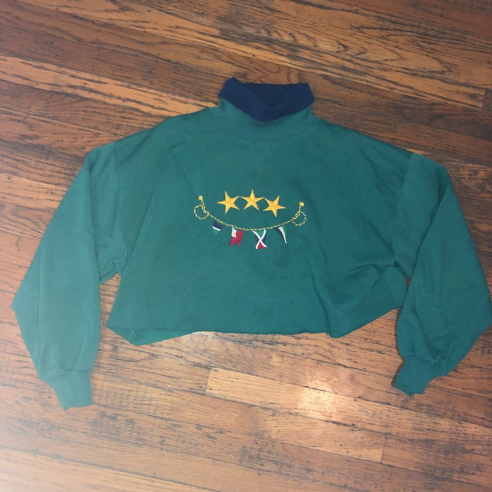 Vintage Nautical Turtleneck Sweatshirt